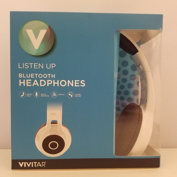 ❌SOLD❌Vivitar Listen Up Bluetooth Headphones | Over Ear | WHITE - Picture 1 of 7